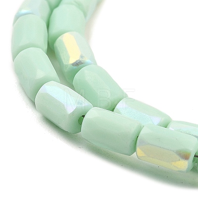 Frosted Imitation Jade Glass Beads Strands GLAA-P058-07A-10-1