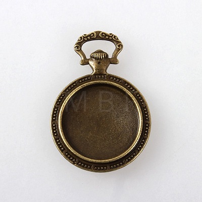 Vintage Tibetan Style Alloy Pendant Cabochon Settings TIBEP-M018-31AB-NF-1