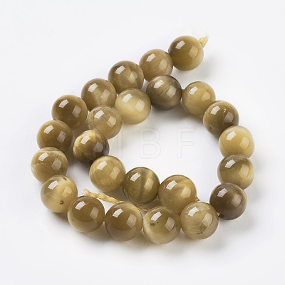 Natural Gold Tiger Eye Beads Strands X-G-C076-8mm-1AA-1