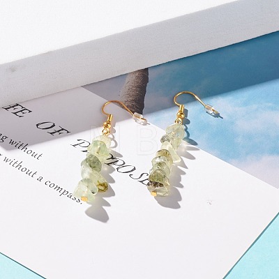 Natural Prehnite Chip Beaded Dangle Earrings EJEW-JE04788-11-1
