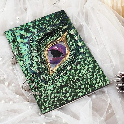 DIY Dragon Eye Binder Notebook Cover Food Grade Silicone Molds OFST-PW0011-02C-1
