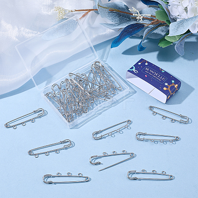 30Pcs Iron Brooch Findings IFIN-SC0002-09-1