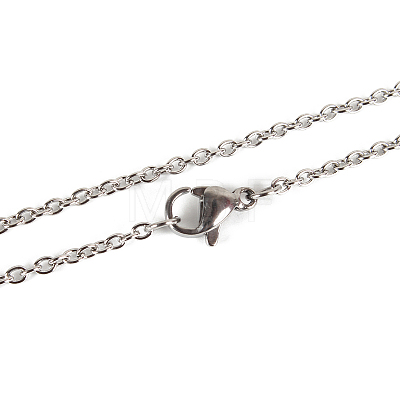 Non-Tarnish 304 Stainless Steel Unisex Cable Chain for Necklace X-STAS-P045-01P-B-1