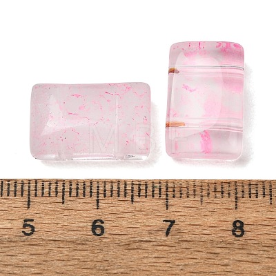 2-Hole Baking Paint Transparent Glass Beads GL-CBA5BF9-01E-1