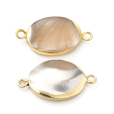 Natural Trochid Shell Connector Charms PEAR-P004-55LG-1