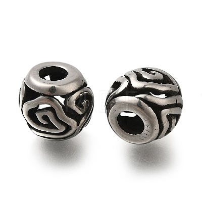 304 Stainless Steel European Beads STAS-D191-04E-AS-1