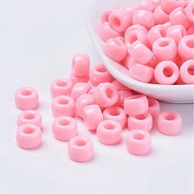 Opaque Acrylic European Beads PL338-6-1