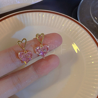 Alloy Rhinestone Dangle Stud Earrings FS-WG3091A-06-1