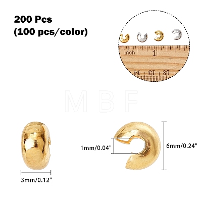 Brass Crimp Beads Covers KK-AR0001-27-1