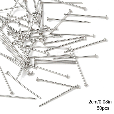 50Pcs 304 Stainless Steel Flat Head Pins STAS-YW0002-74-1