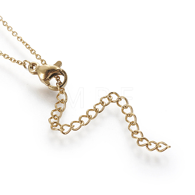 Brass Pendant Necklaces NJEW-I230-08-1