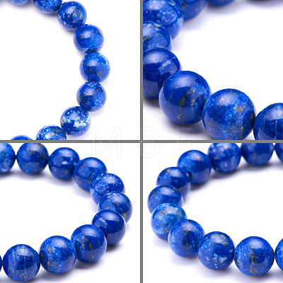 Natural Lapis Lazuli Round Beads Stretch Bracelets BJEW-PH0001-10mm-02-1