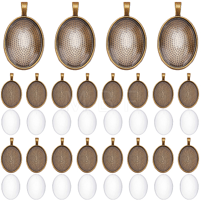 30Pcs Alloy Pendant Cabochon Settings FIND-SP0005-68-1