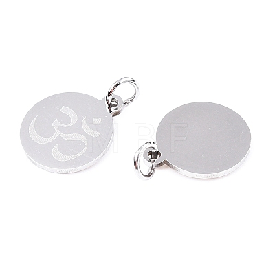 Non-Tarnish Chakra 201 Stainless Steel Charms STAS-T049-T680-1-1