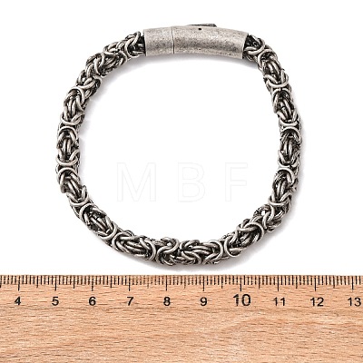304 Stainless Steel Byzantine Chains Bracelets for Women Men BJEW-C148-05AS-01-1
