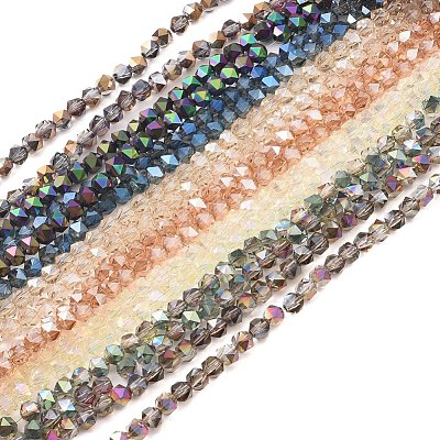 Electroplate Glass Beads Strands EGLA-L018-B-1