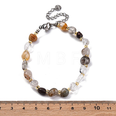 Natural Lodolite Quartz Beaded Bracelets for Women G-P563-07P-11-1