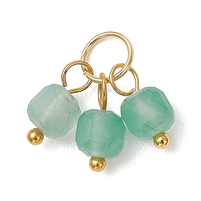 18Pcs 6 Colors Natural Flower Amazonite & White Jade & Green Aventurine & Tiger Eye Pendants PALLOY-JF05160-1
