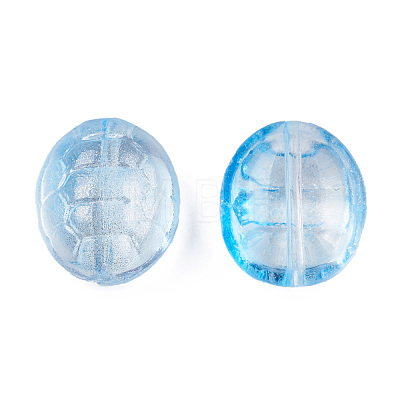 Transparent Spray Painted Glass Beads GLAA-N035-022-C05-1