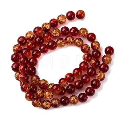 Spray Painted Crackle Glass Beads Strands CCG-Q002-12mm-10-1