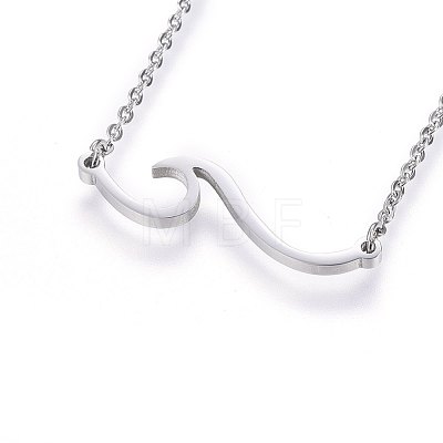 304 Stainless Steel Pendant Necklaces NJEW-H491-17-1