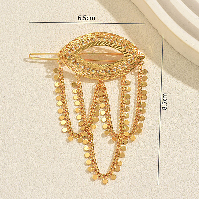 Brass Micro Pave Cubic Zirconia Hair Barrettes FR3076-1