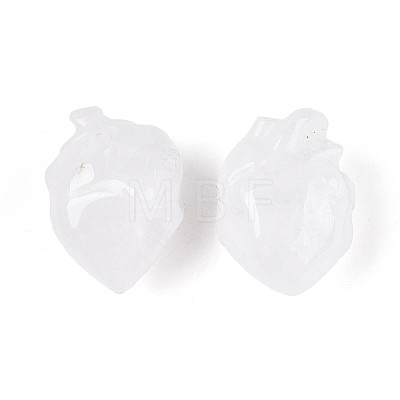 Natural Quartz Crystal Heart Beads G-T144-04B-1