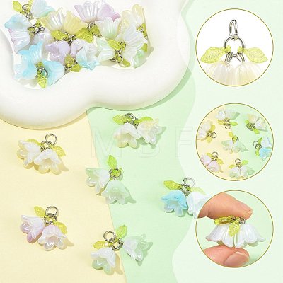 16Pcs Acrylic Pendants PALLOY-FS00075-1