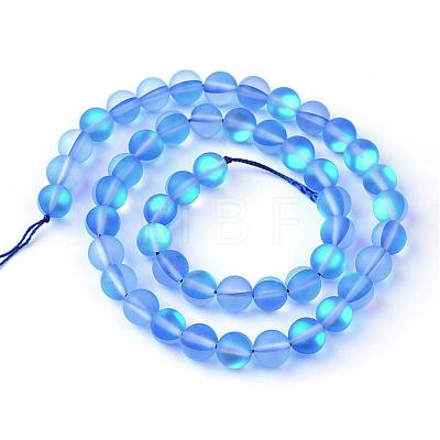 Synthetic Moonstone Beads Strands G-R375-8mm-A11-1