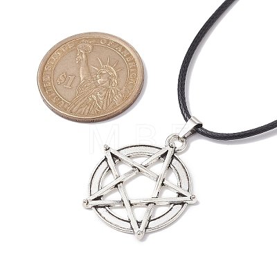 Witch Pentagram Alloy Pendants Necklaces NJEW-JN04543-1
