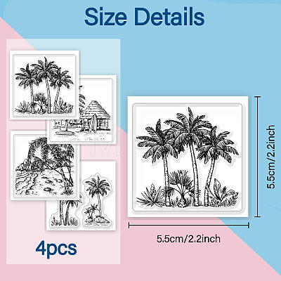 4Pcs 4 Styles PVC Stamp DIY-WH0487-0009-1