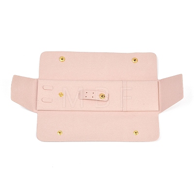 Microfiber Jewelry Rolls with Press Stud for Rings Earrings Bracelets Necklaces TP-D004-01B-1