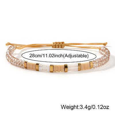 Glass Seed Bead Braided Bead Bracelets AQ4217-2-1