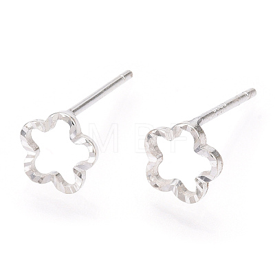 925 Sterling Silver Hollow Plum Blossom Stud Earrings STER-T005-10-1