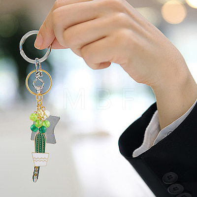 Leaf Alloy Enamel Pendant Keychain KEYC-CP0001-26-1