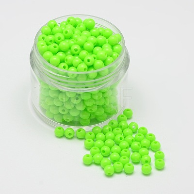 Round Opaque Acrylic Spacer Beads MACR-I036-4mm-M-1