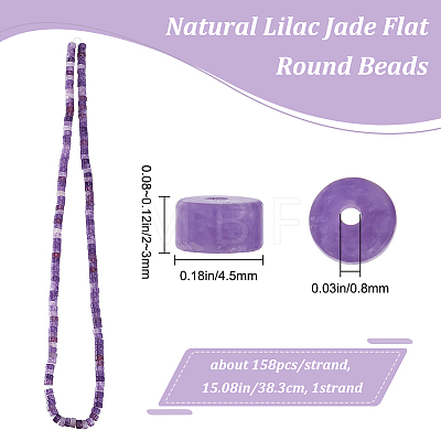 1 Strand Natural Lilac Jade Beads Strands G-BBC0001-12-1