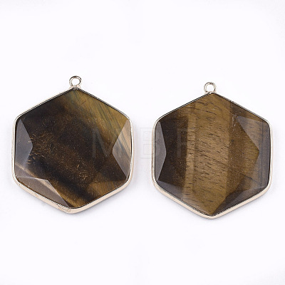 Natural Tiger Eye Pendants G-T112-19C-1