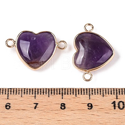 Natural Amethyst Love Heart Pendants G-T138-205A-G-1