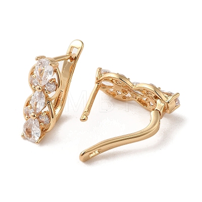 Brass Micro Pave Cubic Zirconia Hoop Earrings EJEW-C073-16KCG-1