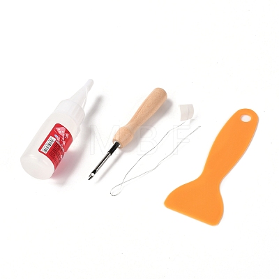 DIY Peach Pattern Cotton Cup Mat Punch Needle Kits DIY-K032-39-1