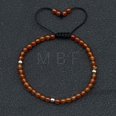 Adjustable Natural Carnelian Braided Beaded Bracelets for Women LG9619-4-1