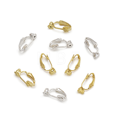 Brass Clip-on Earring Converters Findings KK-TA0007-21-1