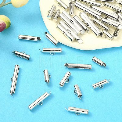 100Pcs 5 Styles Iron Slide On End Clasp Tubes IFIN-YW0003-11-1