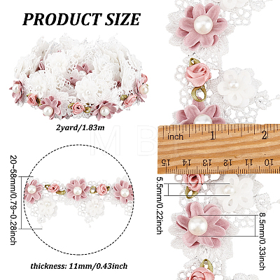 Embroidery Polyester Lace Trim DIY-WH0292-80-1