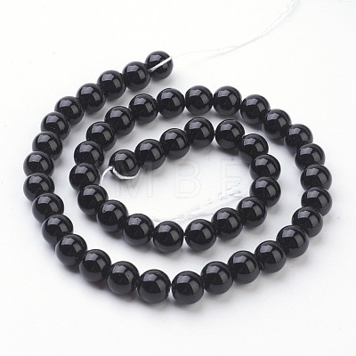 Synthetic Black Stone Beads Strands X-GSR044-1