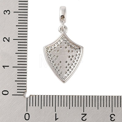 Rack Plating Brass Micro Pave Clear Cubic Zirconia Pendants X-KK-S380-37D-P-1