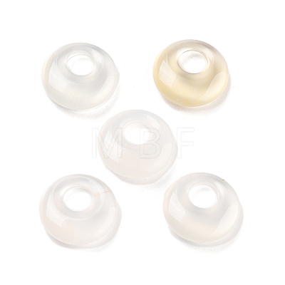 Natural White Chalcedony Flat Round Charms G-P537-03A-1