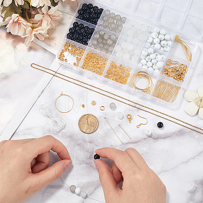 DIY Glass Beaded Bracelets & Earrings Jewelry Making Kit DIY-SP0001-20B-1