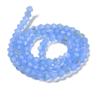 Imitation Jade Electroplate Glass Beads Strands GLAA-F029-J4mm-D04-1